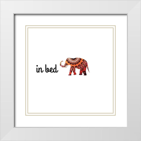 Namastay In Bed White Modern Wood Framed Art Print with Double Matting by CAD Designs