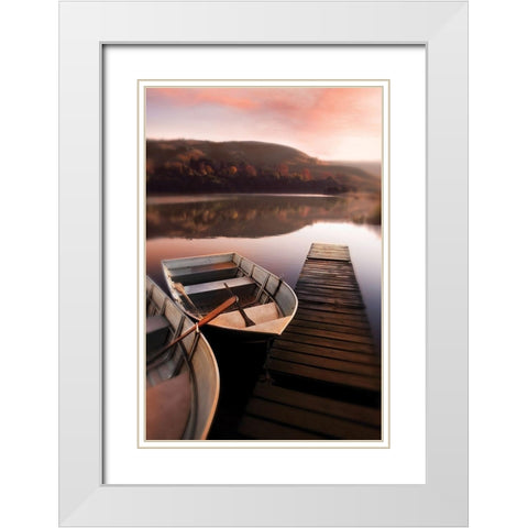 Lee- Rowboats at White Modern Wood Framed Art Print with Double Matting by Delimont, Danita