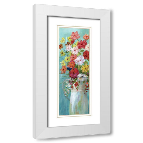 Country Bouquet I White Modern Wood Framed Art Print with Double Matting by Nan