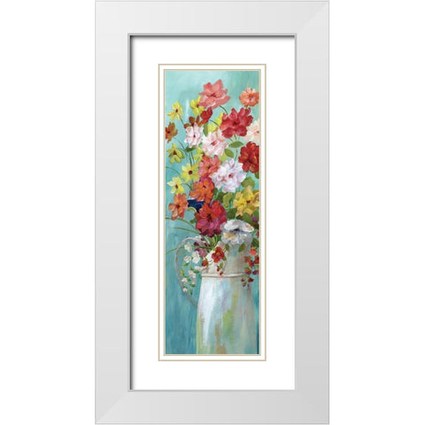 Country Bouquet I White Modern Wood Framed Art Print with Double Matting by Nan