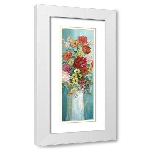 Country Bouquet II White Modern Wood Framed Art Print with Double Matting by Nan