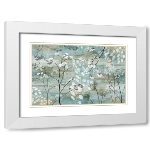 Blue Misty Wood White Modern Wood Framed Art Print with Double Matting by Knutsen, Conrad