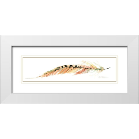 Tail Feather IV White Modern Wood Framed Art Print with Double Matting by Robinson, Carol