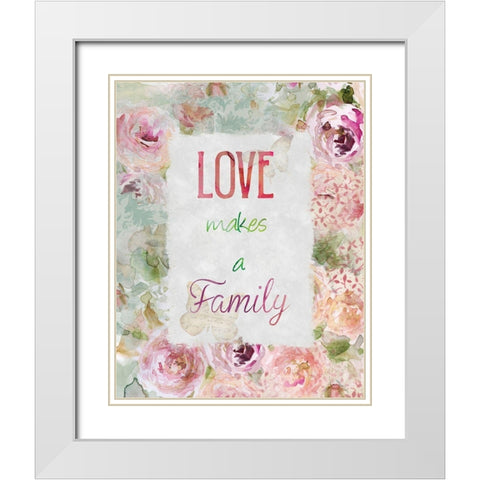 Garden Home Family ii White Modern Wood Framed Art Print with Double Matting by Robinson, Carol