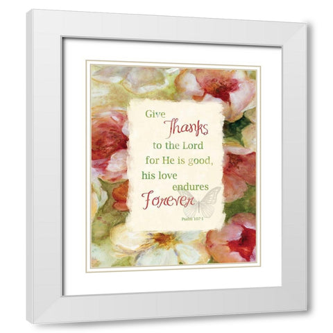 Garden Scriptures I White Modern Wood Framed Art Print with Double Matting by Robinson, Carol