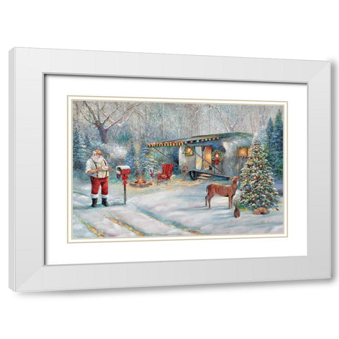 Santas Hideaway White Modern Wood Framed Art Print with Double Matting by Manning, Ruane