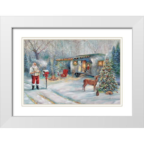 Santas Hideaway White Modern Wood Framed Art Print with Double Matting by Manning, Ruane
