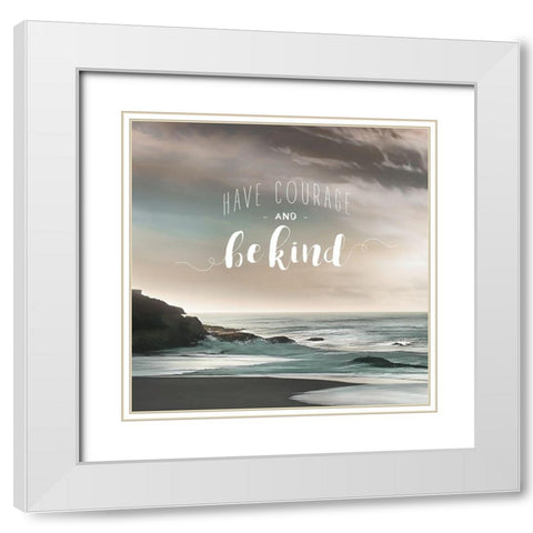 Be Kind White Modern Wood Framed Art Print with Double Matting by Calascibetta, Mike