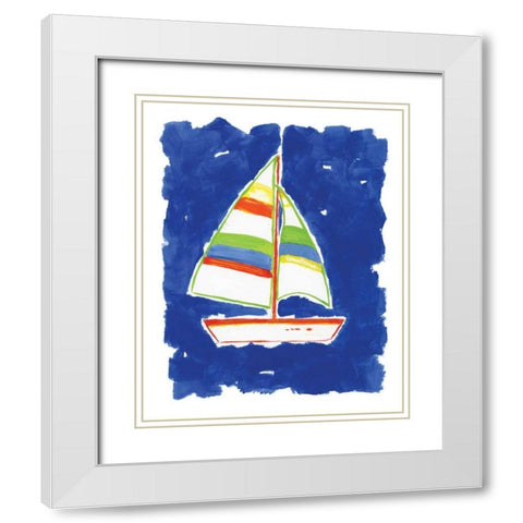 Bright Boat White Modern Wood Framed Art Print with Double Matting by Nan