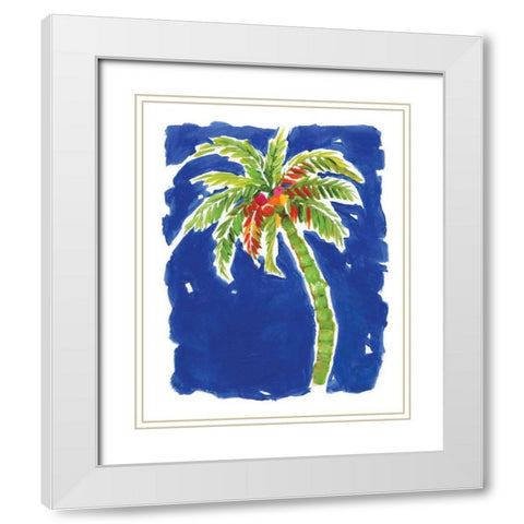 Bright Palm White Modern Wood Framed Art Print with Double Matting by Nan