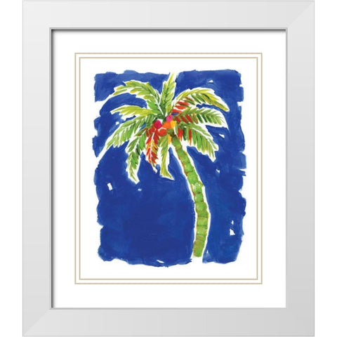 Bright Palm White Modern Wood Framed Art Print with Double Matting by Nan