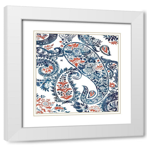Paisley II White Modern Wood Framed Art Print with Double Matting by Robinson, Carol