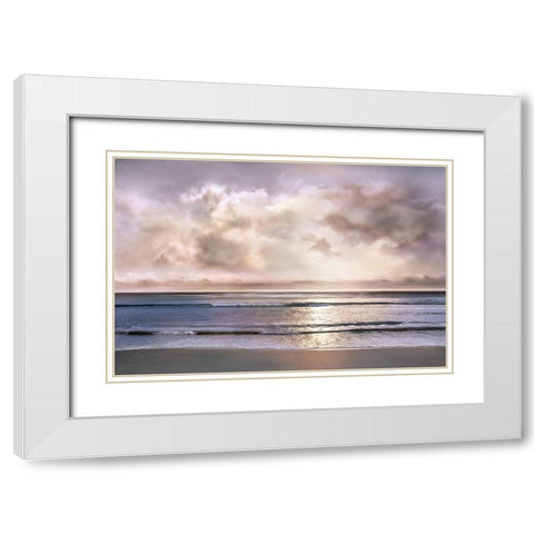 Velvet Beach White Modern Wood Framed Art Print with Double Matting by Calascibetta, Mike