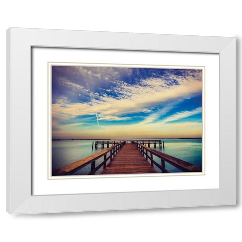 Sunrise Magic White Modern Wood Framed Art Print with Double Matting by Delimont, Danita