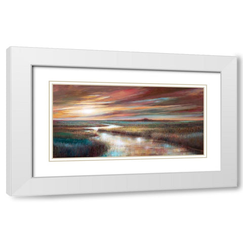 Cape Sunset White Modern Wood Framed Art Print with Double Matting by Manning, Ruane