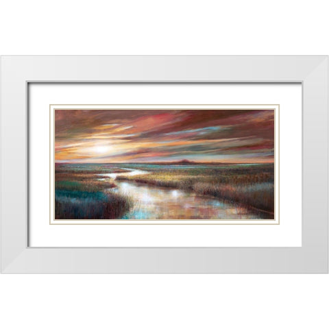Cape Sunset White Modern Wood Framed Art Print with Double Matting by Manning, Ruane