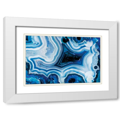 Indigo Agate I White Modern Wood Framed Art Print with Double Matting by Delimont, Danita