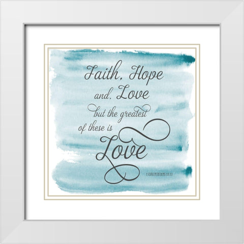 Love Is White Modern Wood Framed Art Print with Double Matting by Murray, Amanda