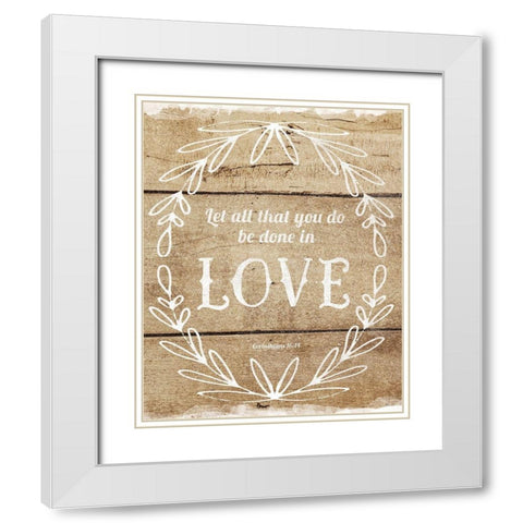 Done In Love White Modern Wood Framed Art Print with Double Matting by Murray, Amanda