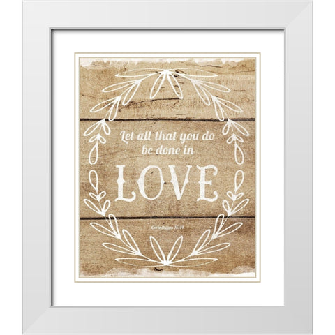 Done In Love White Modern Wood Framed Art Print with Double Matting by Murray, Amanda