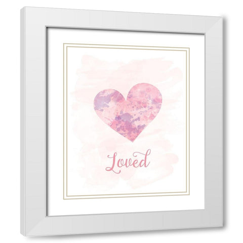 Loved White Modern Wood Framed Art Print with Double Matting by Murray, Amanda