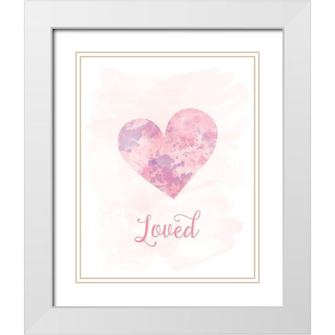 Loved White Modern Wood Framed Art Print with Double Matting by Murray, Amanda