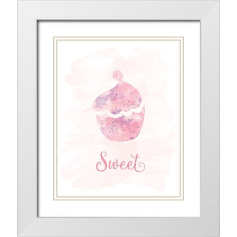 Sweet White Modern Wood Framed Art Print with Double Matting by Murray, Amanda