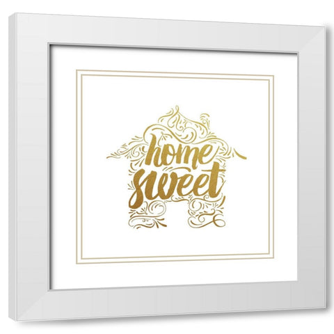 Home Sweet Home White Modern Wood Framed Art Print with Double Matting by Murray, Amanda