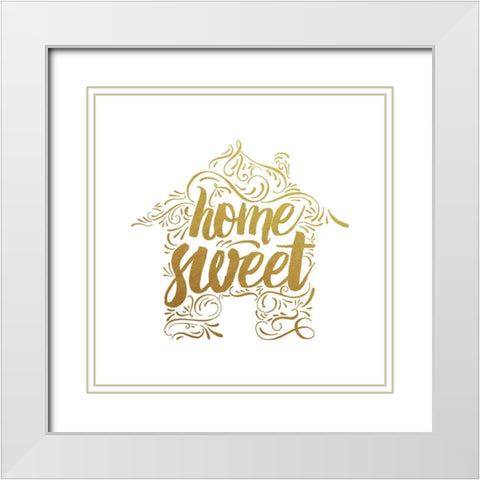 Home Sweet Home White Modern Wood Framed Art Print with Double Matting by Murray, Amanda