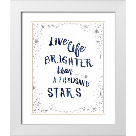 A Thousand Stars White Modern Wood Framed Art Print with Double Matting by Murray, Amanda