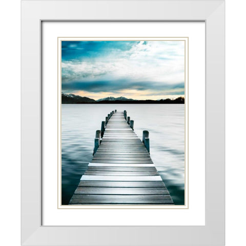Jetty White Modern Wood Framed Art Print with Double Matting by Delimont, Danita