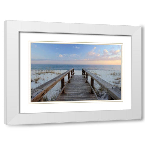 Pensacola Sunset White Modern Wood Framed Art Print with Double Matting by Delimont, Danita