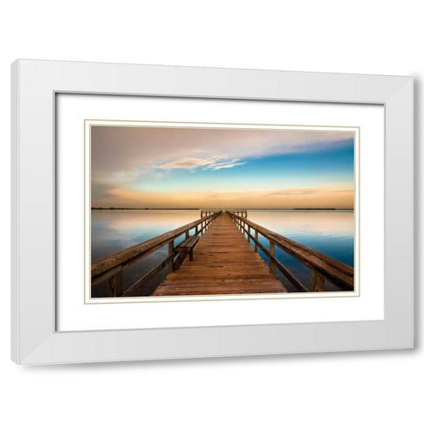 Terre Ceia Bay White Modern Wood Framed Art Print with Double Matting by Delimont, Danita