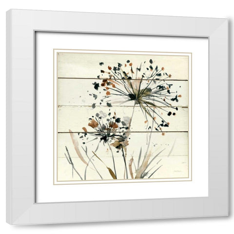 Natures Lace I White Modern Wood Framed Art Print with Double Matting by Robinson, Carol