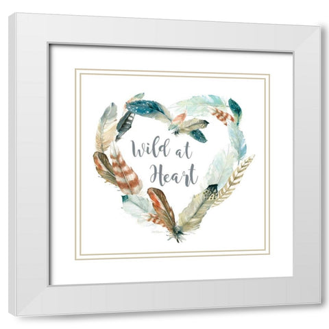 Feather Wild At White Modern Wood Framed Art Print with Double Matting by Robinson, Carol