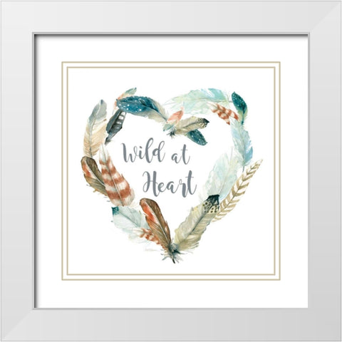 Feather Wild At White Modern Wood Framed Art Print with Double Matting by Robinson, Carol
