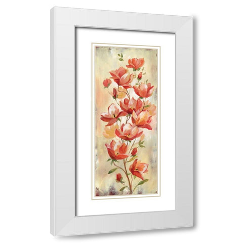 Blushing Beauties I White Modern Wood Framed Art Print with Double Matting by Nan