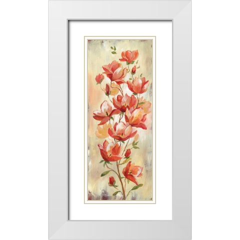 Blushing Beauties I White Modern Wood Framed Art Print with Double Matting by Nan