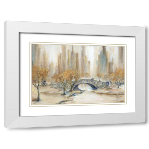Central Park White Modern Wood Framed Art Print with Double Matting by Dunlap, Marilyn