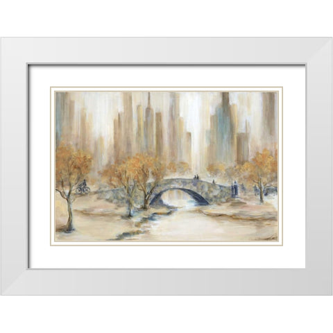 Central Park White Modern Wood Framed Art Print with Double Matting by Dunlap, Marilyn