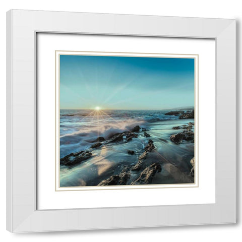 Laguna Light White Modern Wood Framed Art Print with Double Matting by Delimont, Danita