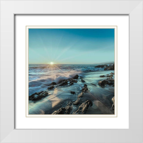 Laguna Light White Modern Wood Framed Art Print with Double Matting by Delimont, Danita