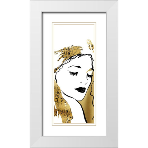 Fashion Girl I White Modern Wood Framed Art Print with Double Matting by Robinson, Carol