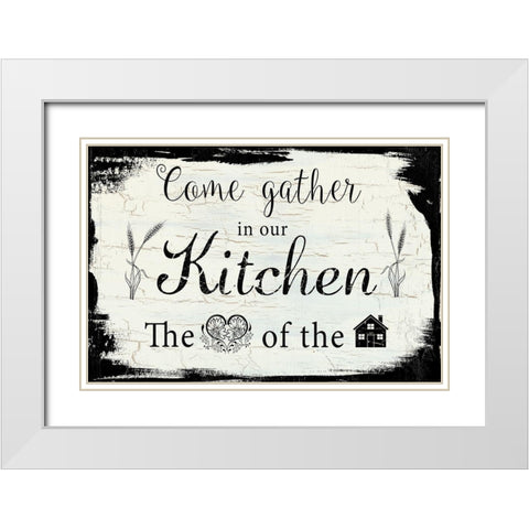 Come Gather White Modern Wood Framed Art Print with Double Matting by Nan