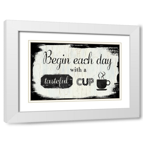 Tasteful Cup White Modern Wood Framed Art Print with Double Matting by Nan