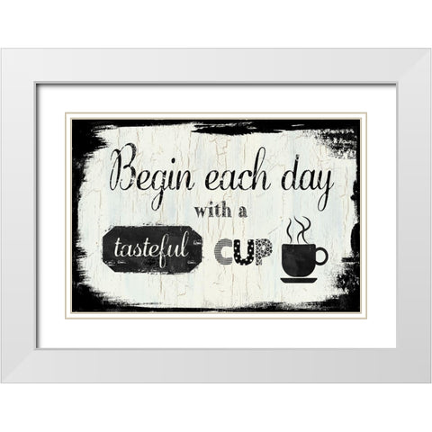 Tasteful Cup White Modern Wood Framed Art Print with Double Matting by Nan