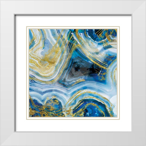 Touch of Gold Agate I White Modern Wood Framed Art Print with Double Matting by Delimont, Danita