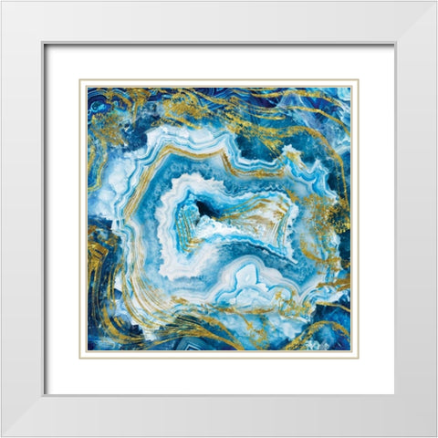 Touch of Gold Agate White Modern Wood Framed Art Print with Double Matting by Delimont, Danita