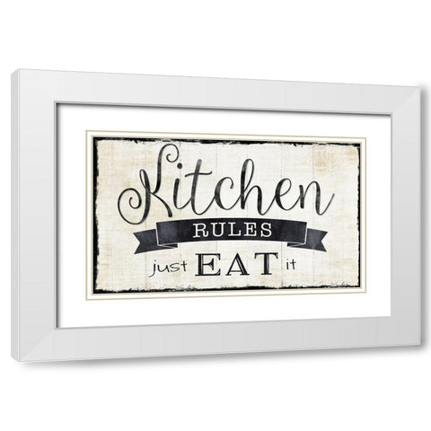 Just Eat It White Modern Wood Framed Art Print with Double Matting by Donovan, Kelly