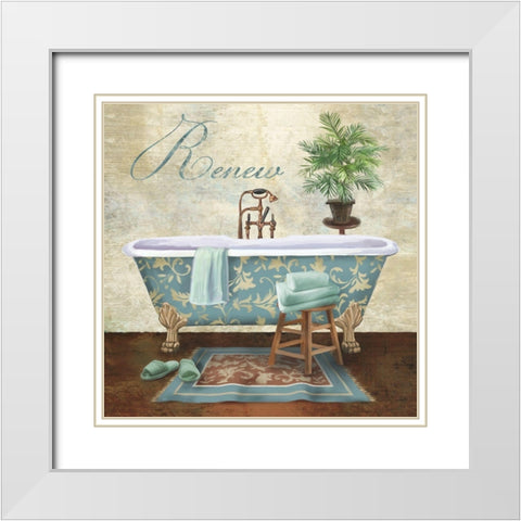 Bath Renew White Modern Wood Framed Art Print with Double Matting by Knutsen, Conrad